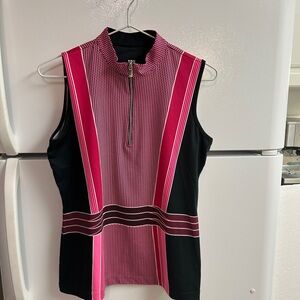 Tail Pink and Black  Zippered Womens Golf Jersey Top Size S